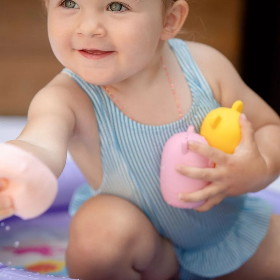 Jouets de Bain – Animaux Rigolos en Silicone (Set de 4) – Orangé