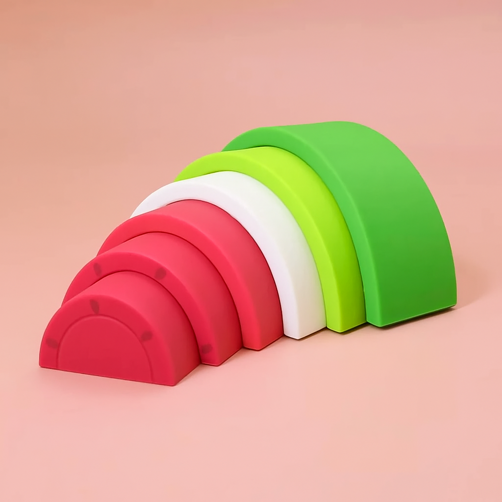 Jouet d’Éveil – Pastèque Empilable en Silicone (6 Arches)